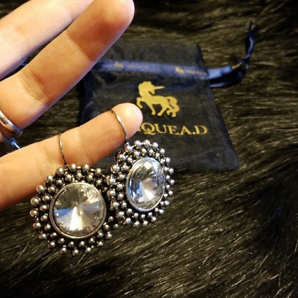 NIQUEA.D // ltd ed antique silver crystal drop earrings